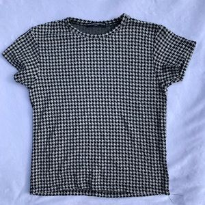 Brandy Melville houndstooth b&w t shirt 🤍🖤